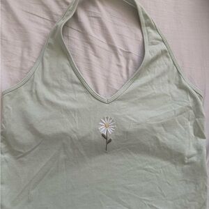 Hollister Halter Top with Daisy Embroidery